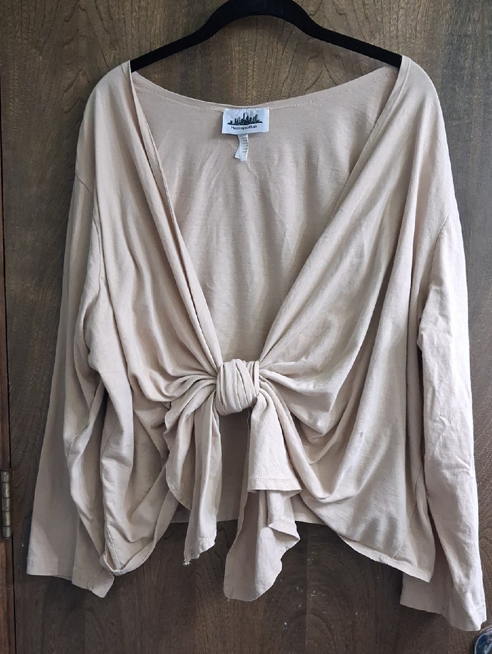 Metropolitan Women's Open-Front Beige Cardigan Sweater